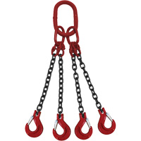 Chain Sling, Grade 80 Chain, Quadruple Legs, Oblong & Slip Hooks, 9/32" x 5' Seagulf Marine Industries Inc.
