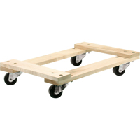 Wood Dollies - Medium-Duty, Polyolefin Wheels, 900 lbs. Capacity, 18" W x 24" D x 7" H Seagulf Marine Industries Inc.