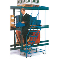 CSA-Certified Rolling Step Ladder, 6 Steps, 22" Step Width, 55" Platform Height, Steel Seagulf Marine Industries Inc.