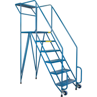 Mechanics/Maintenance Rolling Ladder, Steel, 6 Steps, 57" Platform Height Seagulf Marine Industries Inc.