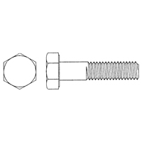 Hex Head Cap Screw, 1/2"-13 Dia., 1" L, Plain, Coarse, Grade 5 Seagulf Marine Industries Inc.