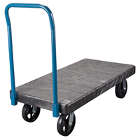 Plastic Platform Trucks, 48" L x 24" W, 2000 lbs. Cap., Mold-on Rubber Wheels Seagulf Marine Industries Inc.