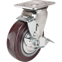 Caster, Swivel with Brake, 6" (152.4 mm), Polyurethane, 850 lbs. (385 kg.) Seagulf Marine Industries Inc.