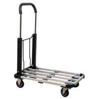 Folding Handle Platform Truck, Aluminum, 300 lbs., 28" L x 16" W, 37.75" High Seagulf Marine Industries Inc.