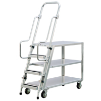 Chariot de pr&eacute;paration en aluminium avec &eacute;chelle, Aluminium, 22" la x 51-1/2" p, 3 tablettes, Capacit&eacute; 800 lb Seagulf Marine Industries Inc.