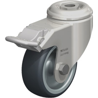 Roulette en &eacute;lastom&egrave;re thermoplastique acier inoxydable, Pivotant avec frein, Diam&egrave;tre 3-1/8" (79,5 mm), Capacit&eacute; 220 lb (100 kg) Seagulf Marine Industries Inc.