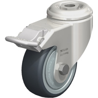 Roulette en &eacute;lastom&egrave;re thermoplastique acier inoxydable, Pivotant avec frein, Diam&egrave;tre 3-1/8" (79,5 mm), Capacit&eacute; 220 lb (100 kg) Seagulf Marine Industries Inc.