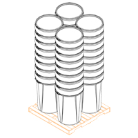 Nestable Polyethylene Drum, 55 US gal (45 imp. gal.), Open Top, Yellow Seagulf Marine Industries Inc.
