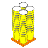 Nestable Polyethylene Drum, 30 US gal (25 imp. gal.), Open Top, Yellow Seagulf Marine Industries Inc.