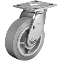 Roulette avec plaque, Pivotant, 4" (101,6 mm), Caoutchouc, 225 lb (102 kg) Seagulf Marine Industries Inc.