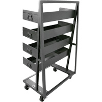 Single-Sided Heavy Duty A-Frame Cart with 4 Large Lipped Trays, 38" x 25" x 63", 2500 lbs. Capacity Seagulf Marine Industries Inc.