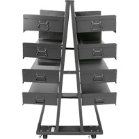 Double-Sided Heavy Duty A-Frame Cart with 8 Large Trays, 38" x 30" x 63", 2500 lbs. Capacity Seagulf Marine Industries Inc.
