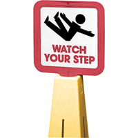 "Watch Your Step" Traffic Cone Message Label, Adhesive, English with Pictogram Seagulf Marine Industries Inc.