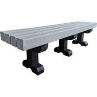 Banc de parc, Plastique recycl&eacute;, 72" lo x 17" la x 17" h, Gris Seagulf Marine Industries Inc.