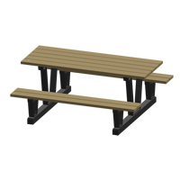 Recycled Plastic Outdoor Picnic Tables, 72" L x 60-5/16" W, Sand Seagulf Marine Industries Inc.