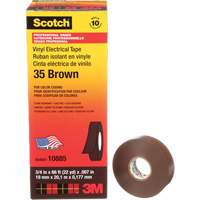 Ruban isolant en vinyle pour codification par couleur Scotch, 19 mm (3/4") la x 20 m (66') lo, 7 mils, Brun Seagulf Marine Industries Inc.