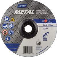 Depressed Centre Metal Grinding Wheels, 7" x 1/4", 7/8" Arbor, Aluminum Oxide, Type 27 Seagulf Marine Industries Inc.