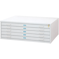 Steel Plan Files-5 Drawer, 5 Drawers, 53-3/8" W x 41-3/8" D x 16-1/2" H Seagulf Marine Industries Inc.