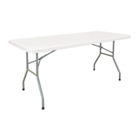 Folding Table, Rectangular, 72" L x 30" W, Polyethylene, White Seagulf Marine Industries Inc.