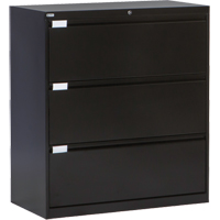 Classeur lat&eacute;ral, Acier, 3 tiroirs, 36" la x 18" p x 40-1/16" h, Noir Seagulf Marine Industries Inc.