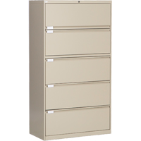 Classeur lat&eacute;ral, Acier, 5 tiroirs, 36" la x 18" p x 65-1/2" h, Beige Seagulf Marine Industries Inc.