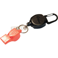 Self Retracting ID Badge and Key Reel with Whistle, Zinc Alloy Metal, 24" Cable, Carabiner Attachment Seagulf Marine Industries Inc.