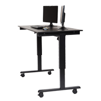 Adjustable Stand-Up Desk, Stand-Alone Desk, 45-1/4" H x 29-1/2" D, Black Seagulf Marine Industries Inc.