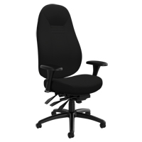 High Back Comfort Chair, Polyester, Black, 300 lbs. Capacity Seagulf Marine Industries Inc.