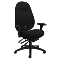 Medium Back Comfort Chair, Polyester, Black, 300 lbs. Capacity Seagulf Marine Industries Inc.