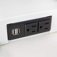 Bureau &eacute;lectrique assis/debout Soar avec bras d&eacute;cran double, Mod&egrave;le de bureau, 37-1/4" h x 27-3/4" la x 22" p, Blanc Seagulf Marine Industries Inc.