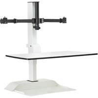 Bureau &eacute;lectrique assis/debout Soar avec bras d&eacute;cran double, Mod&egrave;le de bureau, 37-1/4" h x 27-3/4" la x 22" p, Blanc Seagulf Marine Industries Inc.