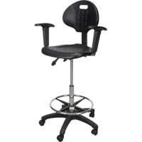 Heavy-Duty Ergonomic Stool with Adjustable Arm Rests & Nylon Stem Casters, Mobile, Adjustable Height, 250 lbs. Capacity Seagulf Marine Industries Inc.