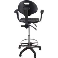 Heavy-Duty Ergonomic Stool with Adjustable Arm Rests & Nylon Stem Casters, Mobile, Adjustable Height, 250 lbs. Capacity Seagulf Marine Industries Inc.