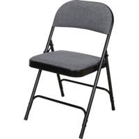 Deluxe Fabric Padded Folding Chair, Steel, Grey, 300 lbs. Weight Capacity Seagulf Marine Industries Inc.