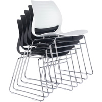Stacking Chairs, Polypropylene, 32" High, 250 lbs. Capacity, Black Seagulf Marine Industries Inc.