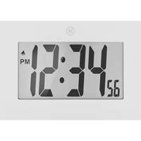 Large Frame Clock, Digital, Battery Operated, 9" W x 1" D x 6.5" H, White Seagulf Marine Industries Inc.