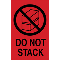 "Do Not Stack" International Shipping Labels, 6" L x 4" W, Black on Red Seagulf Marine Industries Inc.