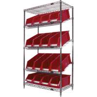 &eacute;tag&egrave;re en treillis m&eacute;tallique &agrave; tablettes inclin&eacute;es avec bacs, Tiers 5, 36" la x 63" h x 18" p Seagulf Marine Industries Inc.