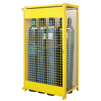Gas Cylinder Cabinets, 10 Cylinder Capacity, 44" W x 30" D x 74" H, Yellow Seagulf Marine Industries Inc.
