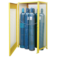 Gas Cylinder Cabinets, 10 Cylinder Capacity, 44" W x 30" D x 74" H, Yellow Seagulf Marine Industries Inc.