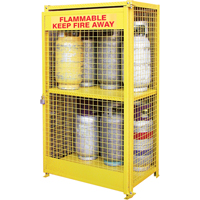Gas Cylinder Cabinets, 12 Cylinder Capacity, 44" W x 30" D x 74" H, Yellow Seagulf Marine Industries Inc.