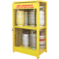 Gas Cylinder Cabinets, 12 Cylinder Capacity, 44" W x 30" D x 74" H, Yellow Seagulf Marine Industries Inc.