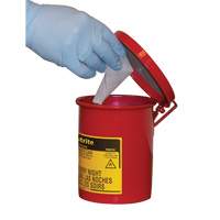 Mini bidons pour d&eacute;chets huileux pour dessus d'&eacute;tabli, Homologu&eacute; FM, 0,45 gal. US, Rouge Seagulf Marine Industries Inc.