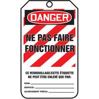 &eacute;tiquettes de verrouillage, Papier cartonn&eacute;, 3-1/8" la x 5-7/8" h, Français Seagulf Marine Industries Inc.
