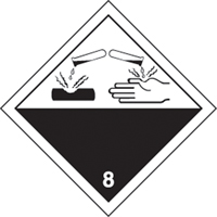TDG Shipping Labels, Class 8, Corrosives, Paper Seagulf Marine Industries Inc.