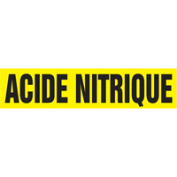 "Acid Nitrique" Pipe Marker, Self-Adhesive, 4" H x 24" W, Black on Yellow Seagulf Marine Industries Inc.