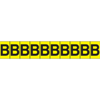 Rep&egrave;res adh&eacute;sifs &agrave; lettres individuelles, B, 1" h, Noir sur jaune Seagulf Marine Industries Inc.