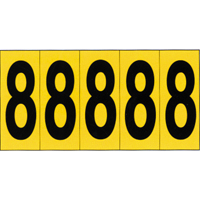 Rep&egrave;res adh&eacute;sifs &agrave; chiffres individuels, 8, 3-7/8" h, Noir sur jaune Seagulf Marine Industries Inc.