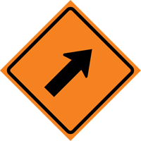 Right Diagonal Arrow Roll-Up Traffic Sign, 36" x 36", Vinyl, Pictogram Seagulf Marine Industries Inc.