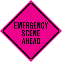 "Emergency Scene Ahead" Roll-Up Traffic Sign, 36" x 36", Vinyl, English Seagulf Marine Industries Inc.